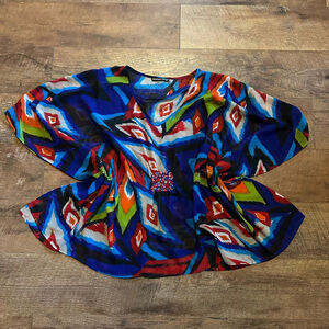 Women's Madison Paige Top Size Unknown Blue Multi-color